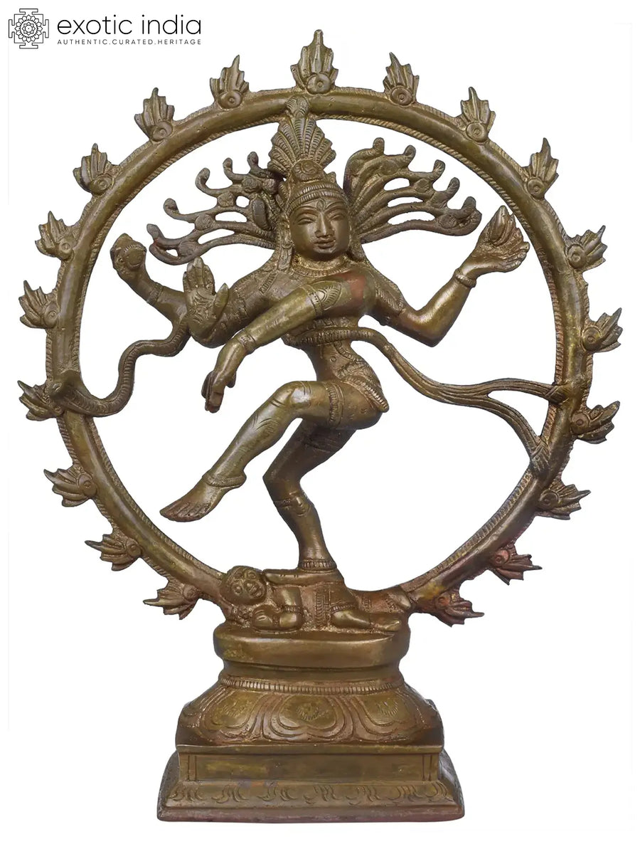 9" Nataraja Handmade Brass Statue for Home Decor