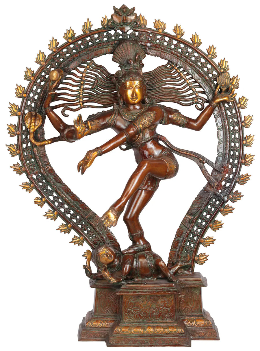 34" Large Nataraja Brass Statue Handmade Home Decor