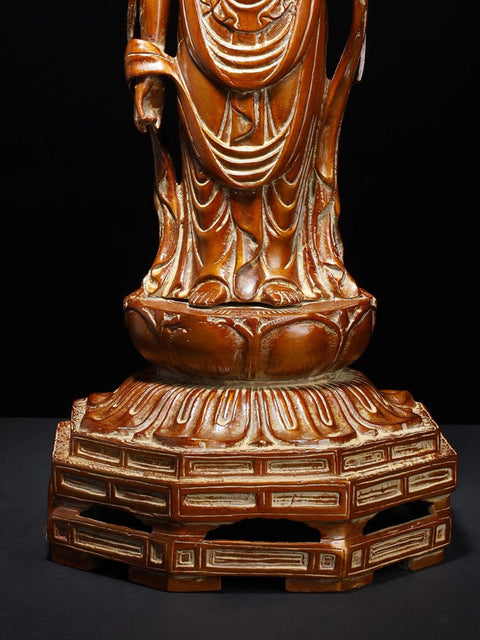 23" Kuan Yin, Japanese form of Padmapani Avalokiteshvara | Handmade Brass Statue | Made in India