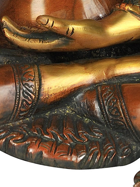11" The Medicine Buddha (Tibetan Buddhist Deity) In Brass | Handmade | Made In India