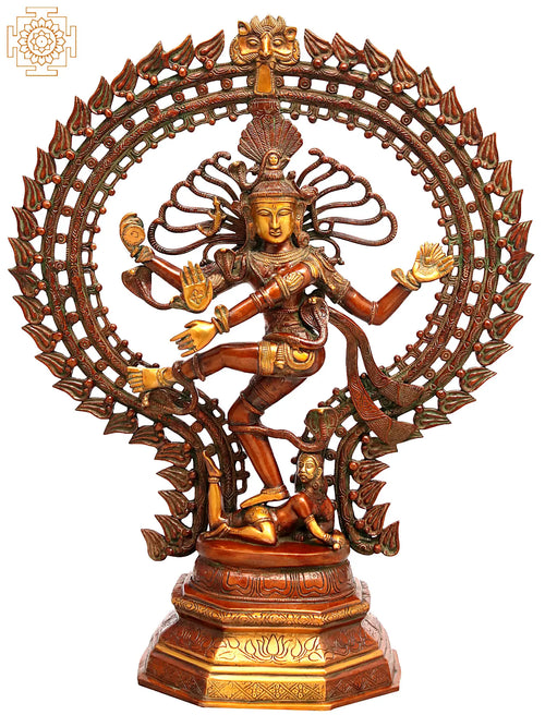 30" Handmade Brass Dancing Shiva Statue for Home Decor
