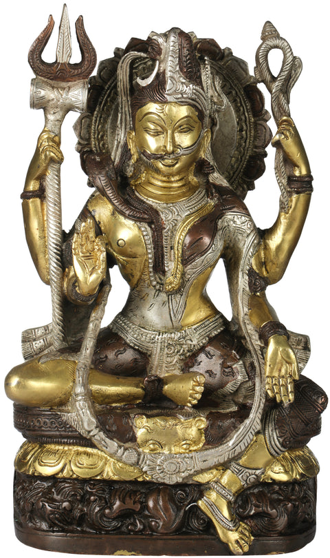 9" All is Nothing But Shiva and Parvati (Ardhanarishvara) In Brass | Handmade | Made In India