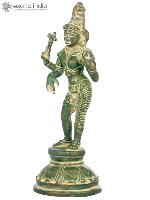 8" Ardhanarishvara Brass Statue – Divine Union of Shiva & Shakti | Handmade in India