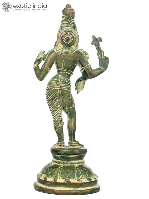8" Ardhanarishvara Brass Statue – Divine Union of Shiva & Shakti | Handmade in India