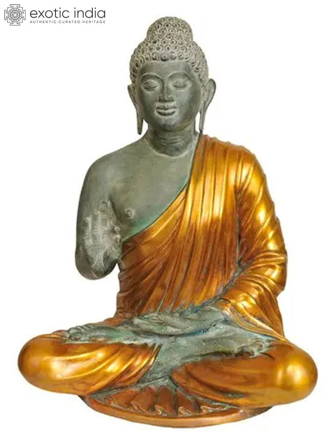 Lord Buddha Interpreting His Dharma | Handmade Brass Statue