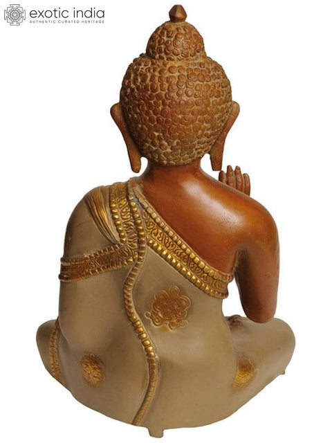11" Blessing Buddha In Brass | Handmade | Made In India