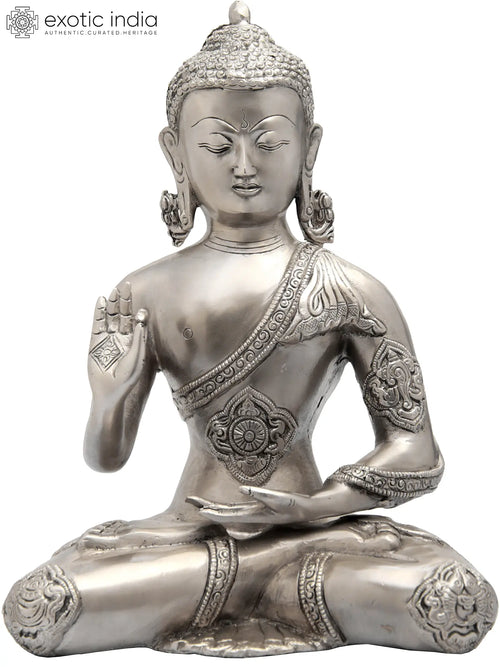 11" Lord Buddha Preaching Dharma Handmade Brass Statue