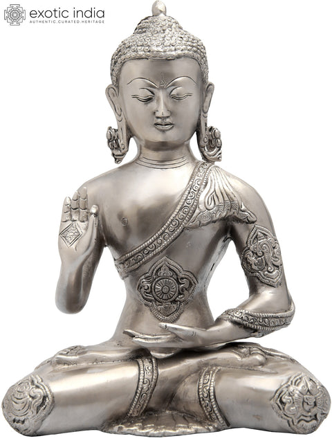 11" Lord Buddha Preaching His Dharma In Brass | Handmade | Made In India