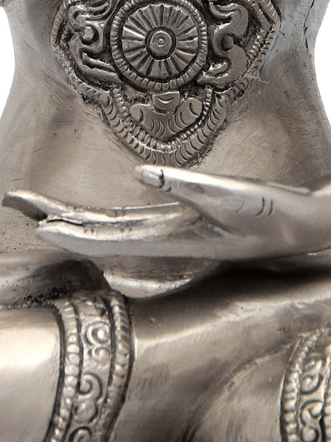 11" Lord Buddha Preaching His Dharma In Brass | Handmade | Made In India
