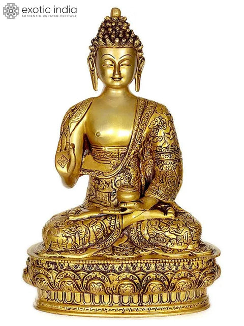 Lord Buddha Brass Statue | Tibetan Buddhist Idols | Handmade | Made In India