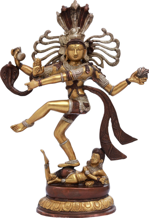 17" Lord Shiva as Nataraja Brass Sculpture | Handmade | Made in India