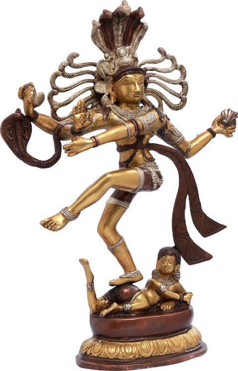 17" Lord Shiva as Nataraja Brass Sculpture | Handmade | Made in India