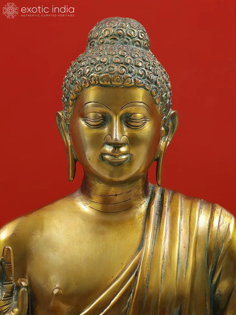 22" The Preaching Buddha Brass Statue – Sacred Serenity & Wisdom | Handmade in India