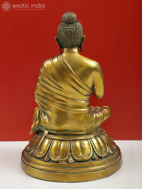 22" The Preaching Buddha Brass Statue – Sacred Serenity & Wisdom | Handmade in India