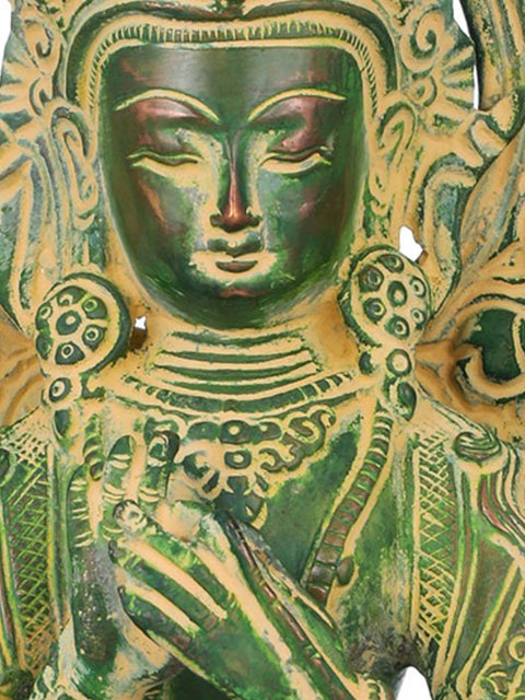 11" Maitreya Buddha Brass Sculpture – Tibetan Buddhist Future Buddha | Handmade in India