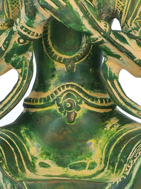11" Maitreya Buddha Brass Sculpture – Tibetan Buddhist Future Buddha | Handmade in India