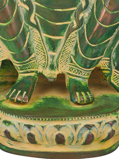 11" Maitreya Buddha Brass Sculpture – Tibetan Buddhist Future Buddha | Handmade in India