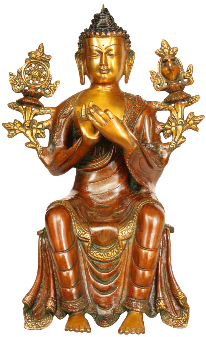14" The Future Buddha Maitreya (Without Base) In Brass | Handmade | Made In India