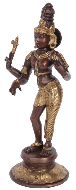 11" Ardhanarishvara In Brass | Handmade | Made In India