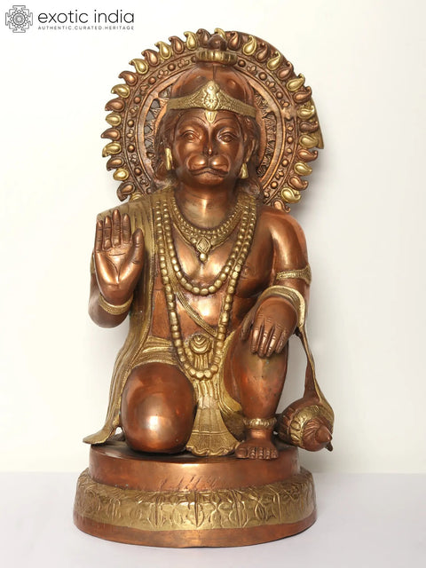 19" Blessing Hanuman In Brass | Handmade | Made In India