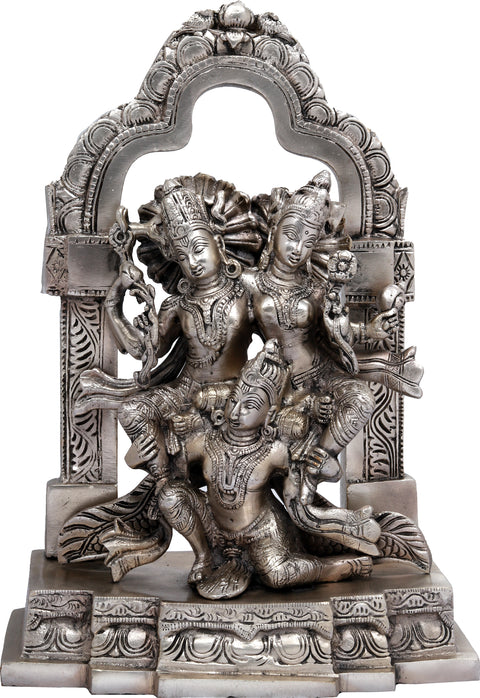 12" Lakshmi-Narayana on Garuda – Exquisite Handmade Brass Sculpture | Divine Art