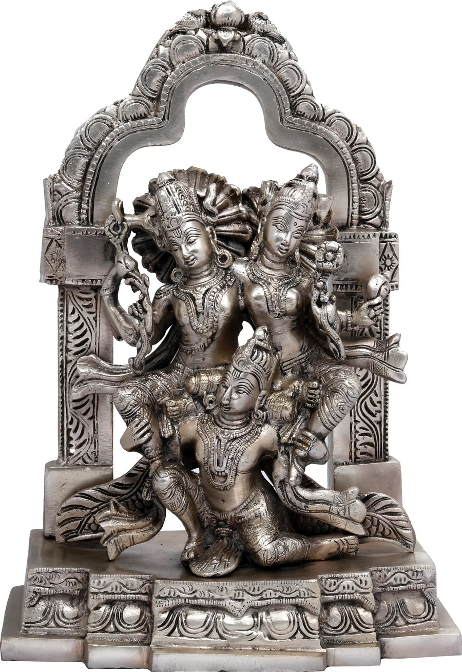 12" Lakshmi-Narayana on Garuda Handmade Brass Sculpture