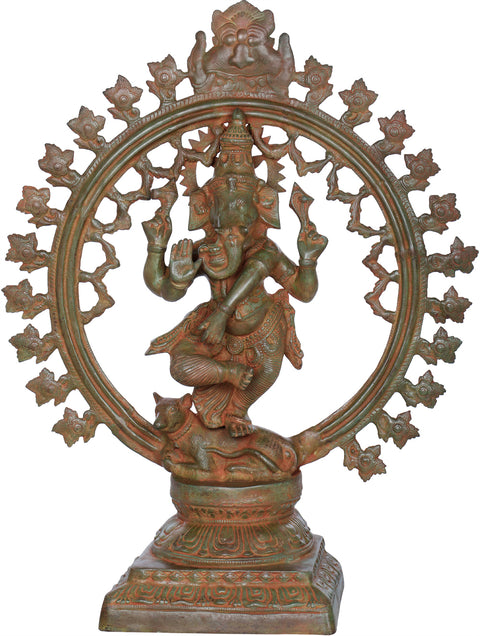 29" Large Ganesha Brass Statue - just like Shiva’s cosmic dancer (Nataraja) form  | Handmade