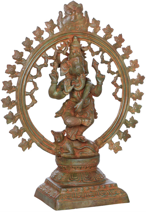 29" Large Ganesha Brass Statue - just like Shiva’s cosmic dancer (Nataraja) form  | Handmade