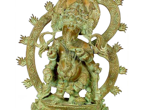 20" Bhagawan Ganesha with Large Om In Brass | Handmade | Made In India