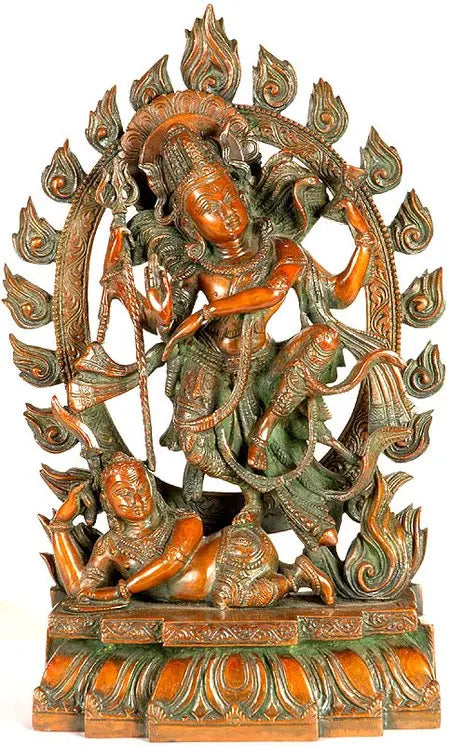 15" Shiva Tandava Dance Brass Statue Handmade