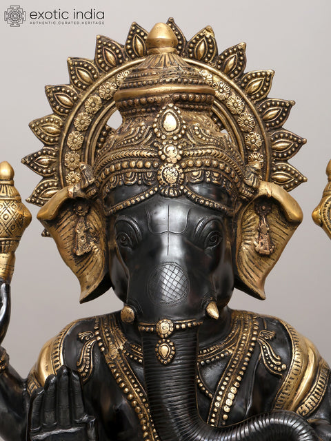 36" Large Size Ganesha Brass Statue | Handmade | Made In India