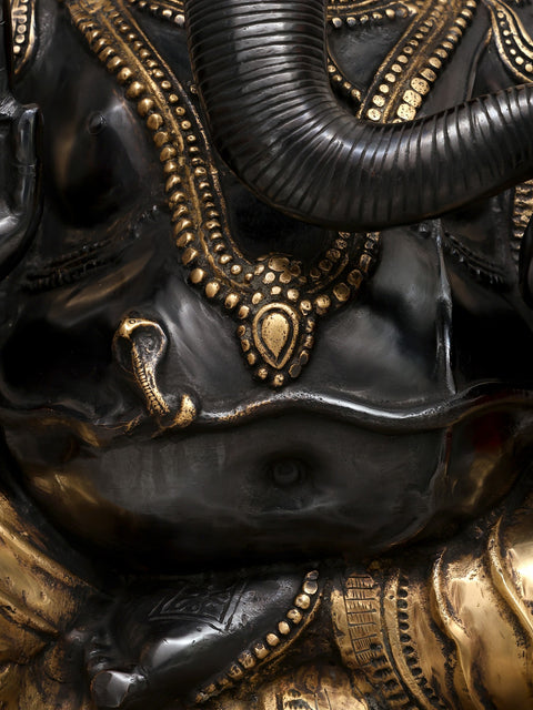 36" Large Size Ganesha Brass Statue | Handmade | Made In India