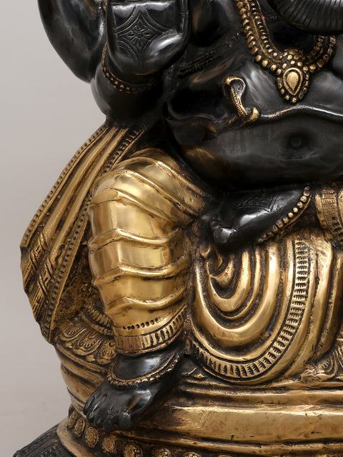 36" Large Size Ganesha Brass Statue | Handmade | Made In India
