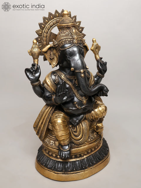 36" Large Size Ganesha Brass Statue | Handmade | Made In India