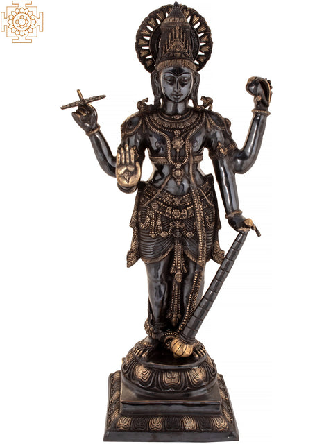 42" Bhagawan Vishnu Brass Statue – The Supreme Preserver of the Universe | Handmade in India