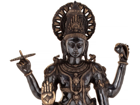 42" Bhagawan Vishnu Brass Statue – The Supreme Preserver of the Universe | Handmade in India