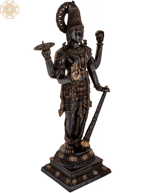 42" Bhagawan Vishnu Brass Statue – The Supreme Preserver of the Universe | Handmade in India