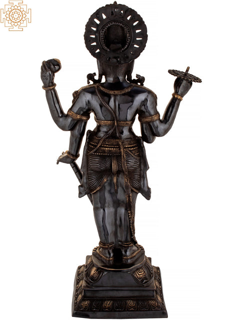 42" Bhagawan Vishnu Brass Statue – The Supreme Preserver of the Universe | Handmade in India