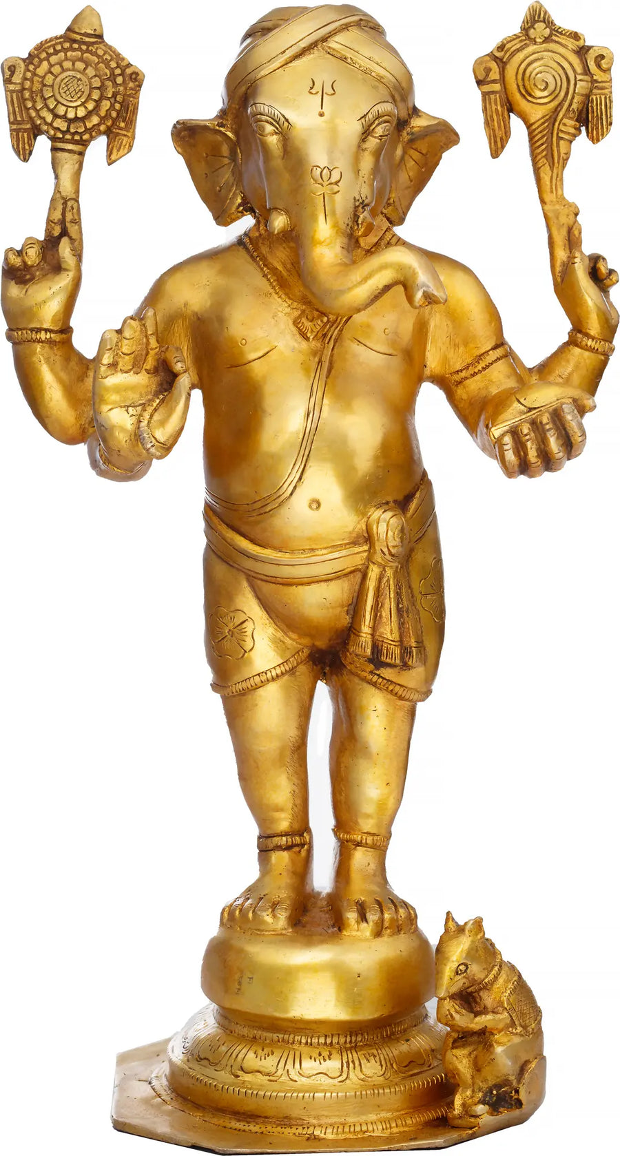 14" Cosmic Ganesha Brass Statue Handmade
