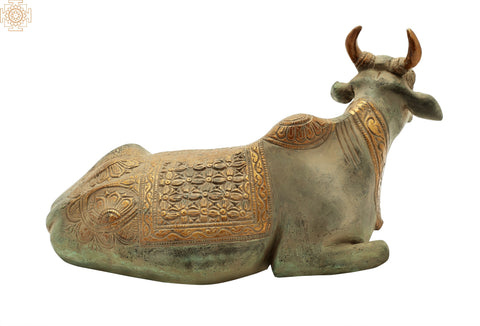 5" Shiva's Nandi In Brass | Handmade | Made In India