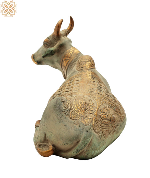 5" Shiva's Nandi In Brass | Handmade | Made In India