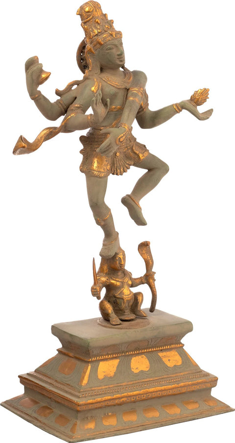 17" Graceful Nataraja Brass Statue | Lord Shiva Triumphant Over Apasmara | Handmade in India