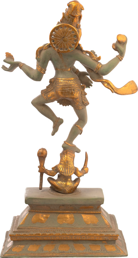 17" Graceful Nataraja Brass Statue | Lord Shiva Triumphant Over Apasmara | Handmade in India