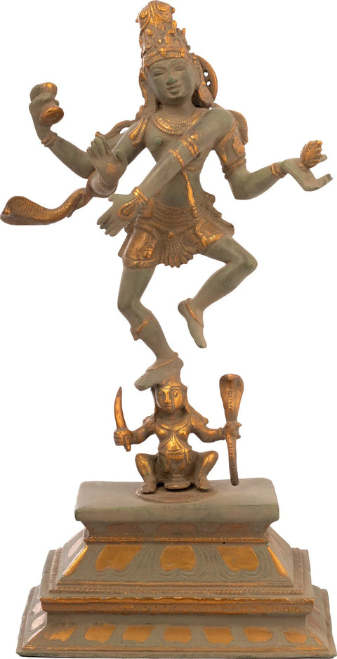 17" Graceful Nataraja Brass Statue | Lord Shiva Triumphant Over Apasmara | Handmade in India