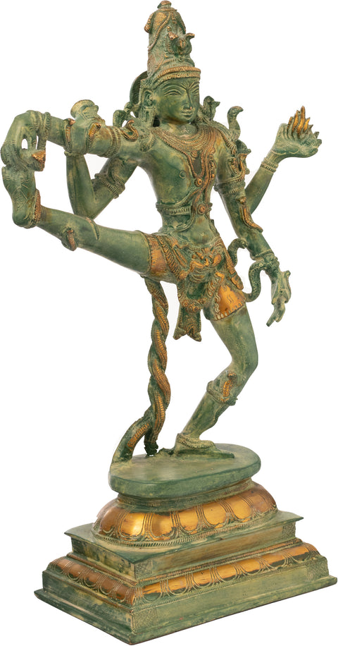 17" Shiva's Ferocious Tandava In Brass | Handmade | Made In India
