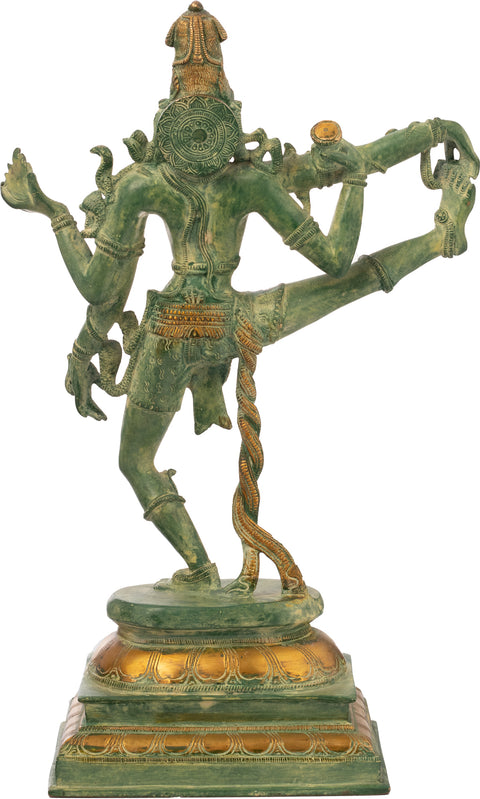 17" Shiva's Ferocious Tandava In Brass | Handmade | Made In India