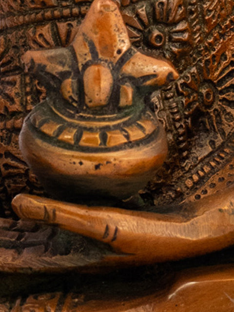 8" The Medicine Buddha (Tibetan Buddhist Deity) In Brass | Handmade | Made In India