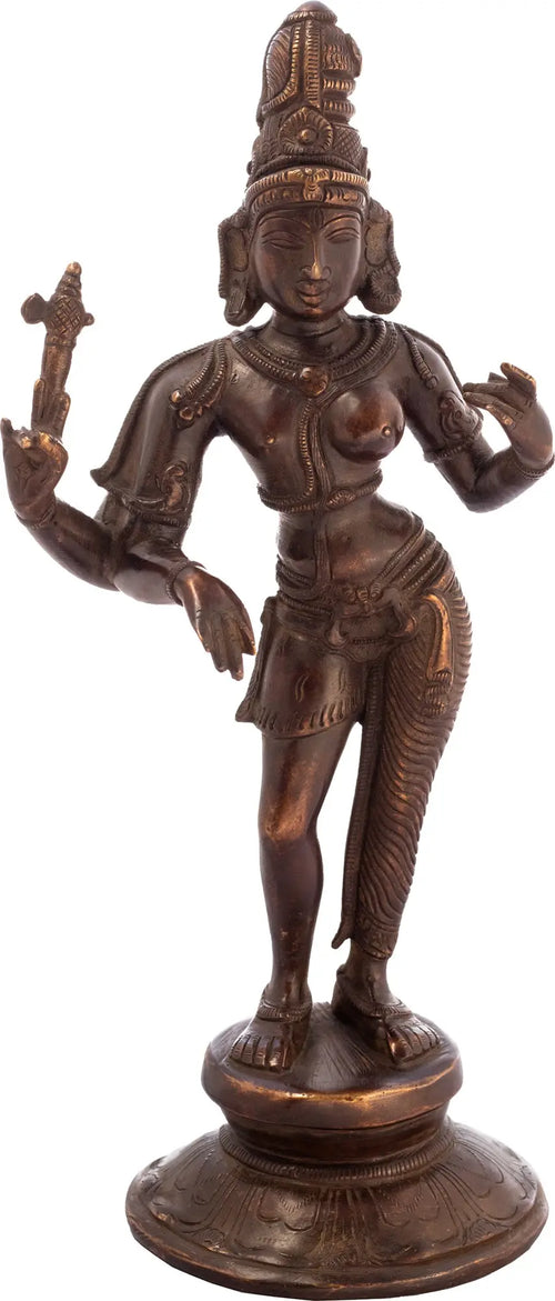 11" Ardhanarishvara Shiva Shakti Handmade Brass Statue