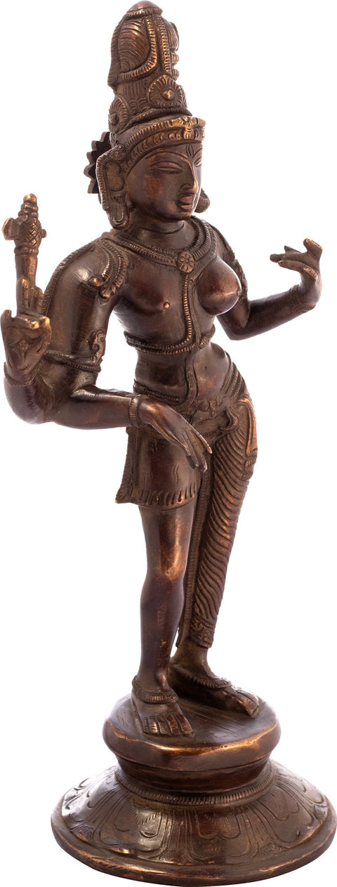 11" Ardhanarishvara (Shiva Shakti) In Brass | Handmade | Made In India