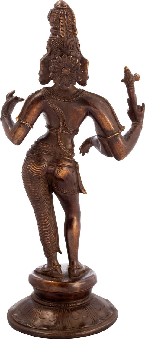 11" Ardhanarishvara (Shiva Shakti) In Brass | Handmade | Made In India